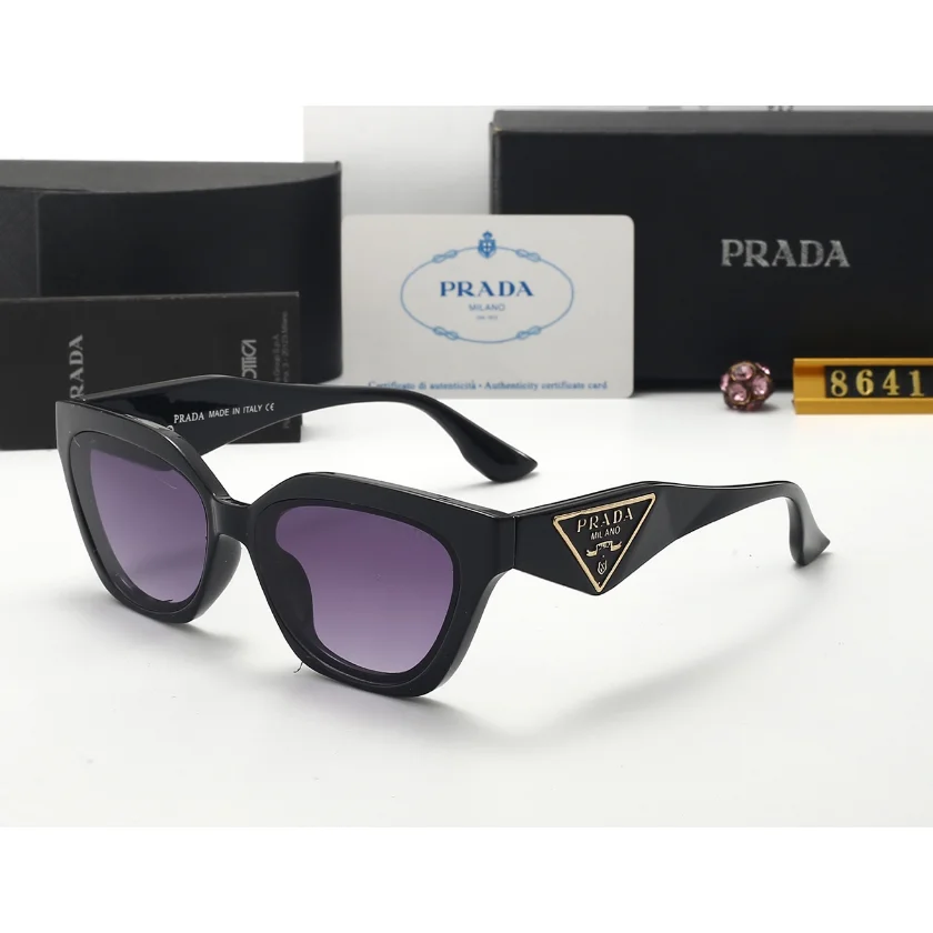 Prada Prada Classic Logo Black Purple Sunglasses Black
