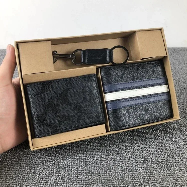 Coach Signature Stripe Wallet Set in印花配蓝