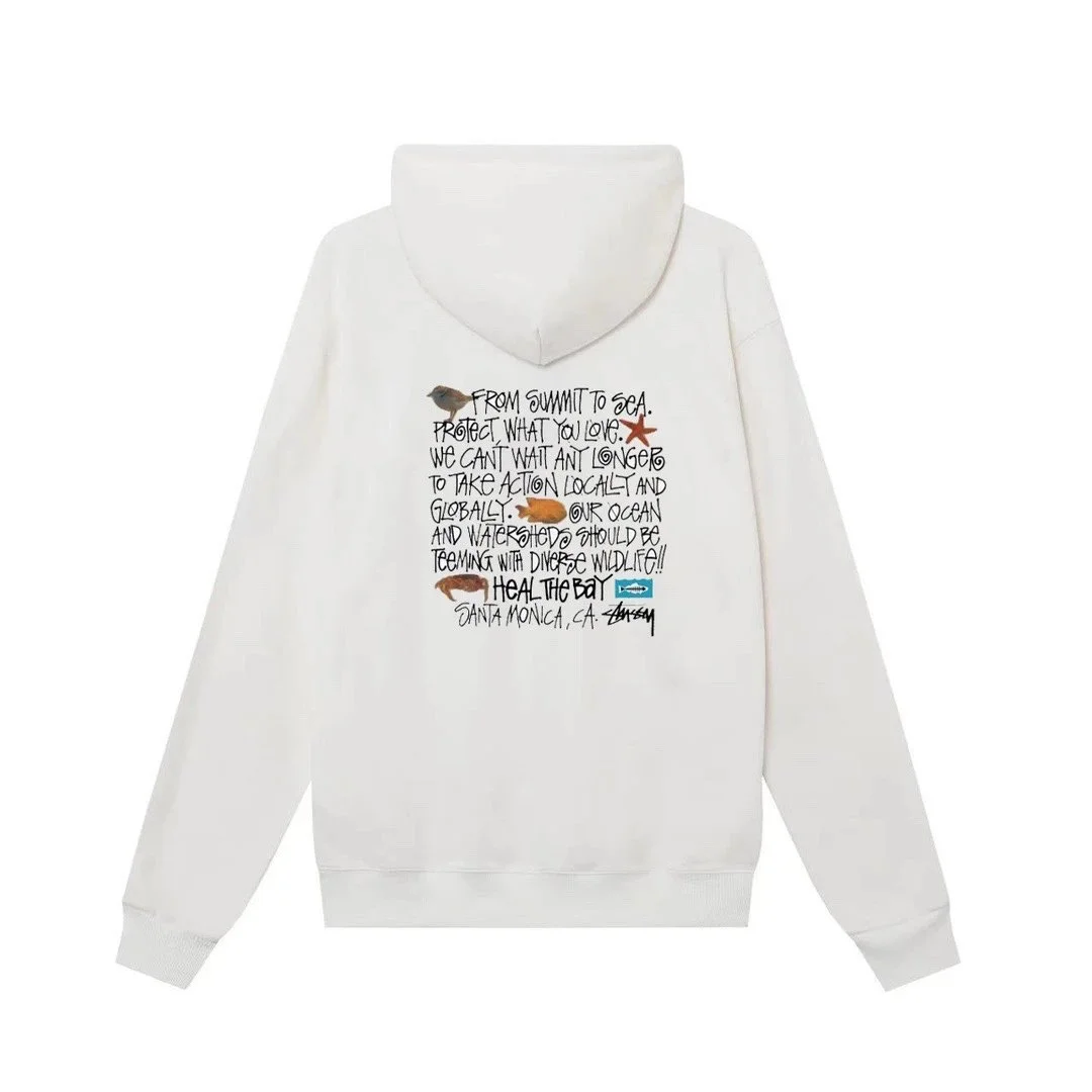Stussy Stussy Stüssy White Hoodie with Back Print White - 1