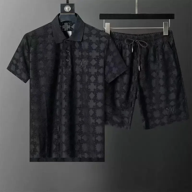 Other Polo Set - Black Floral Pattern Top Quality Black - 1