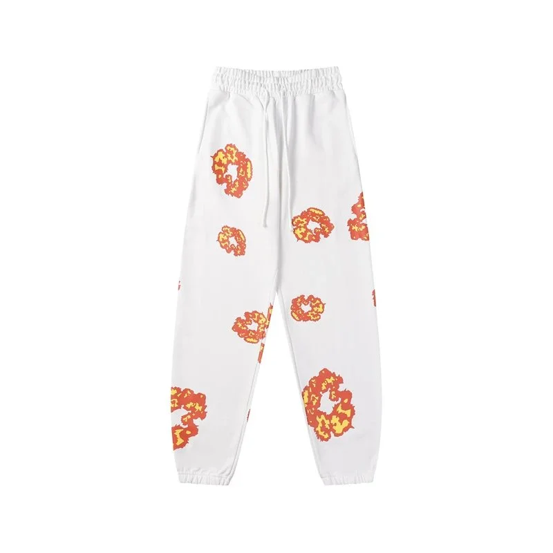 Other White Flame Print Sweatpants White - 1