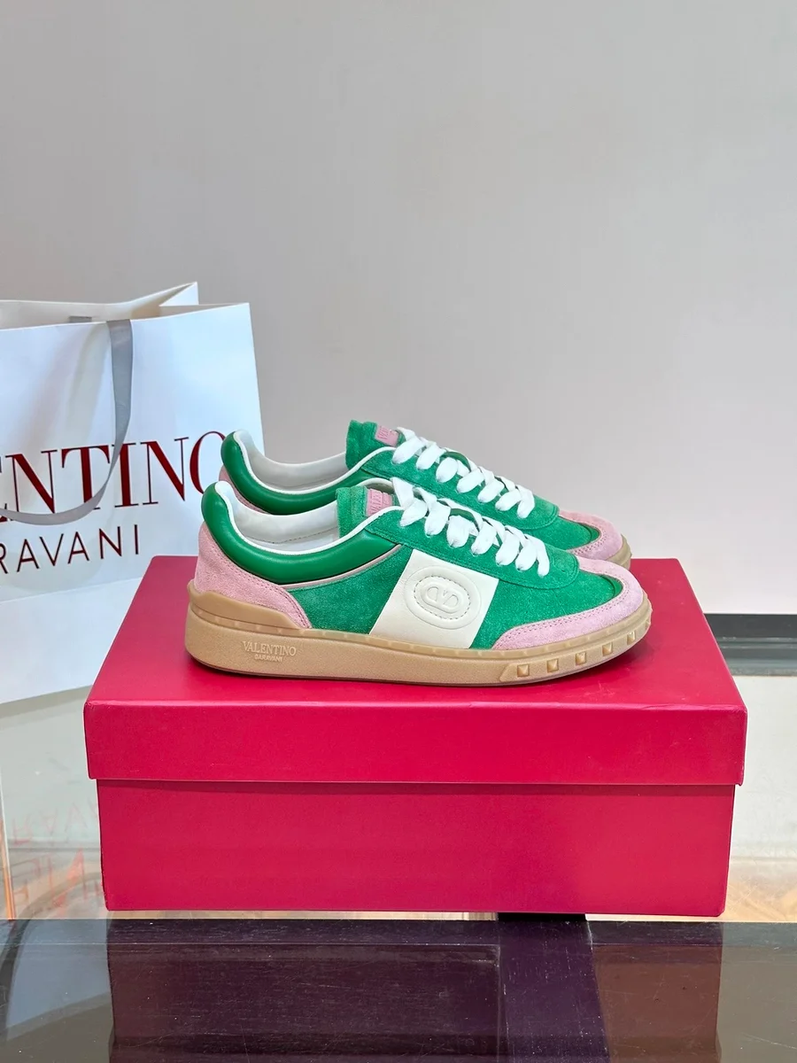 Valentino Valentino Green/Pink/Beige Low-Top Sneakers Green