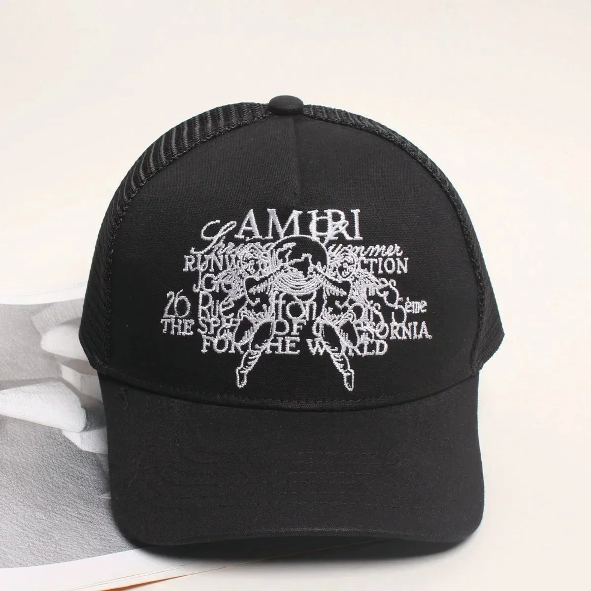 Amiri Amiri Black AMIRI Embroidered Trucker Cap Black - 1