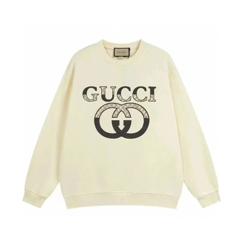 Gucci Gucci GC-07 Off-White Logo Sweatshirt Cream - 1