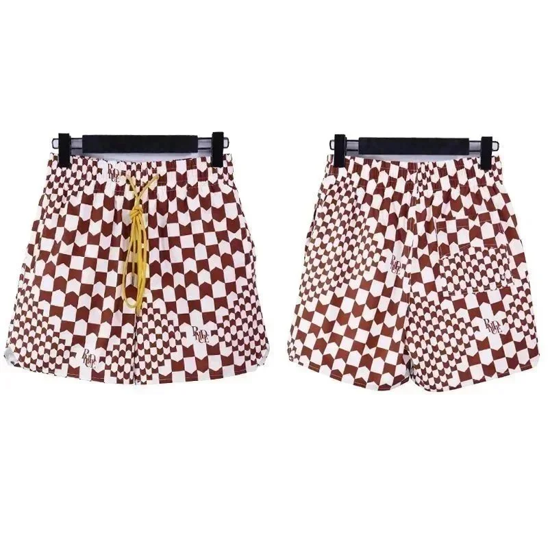 Other Checkered Shorts Brown/White Casual Shorts Brown - 1