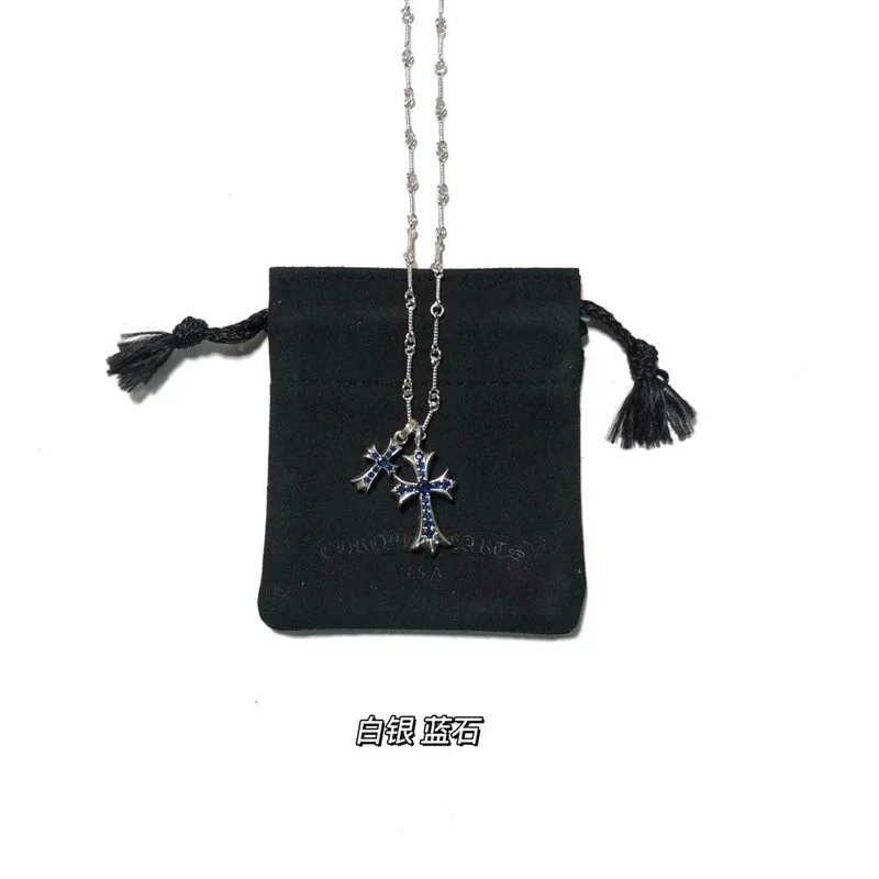 Chrome Hearts Chrome Hearts CH Cross Silver Blue Diamond Necklace Silver - 1
