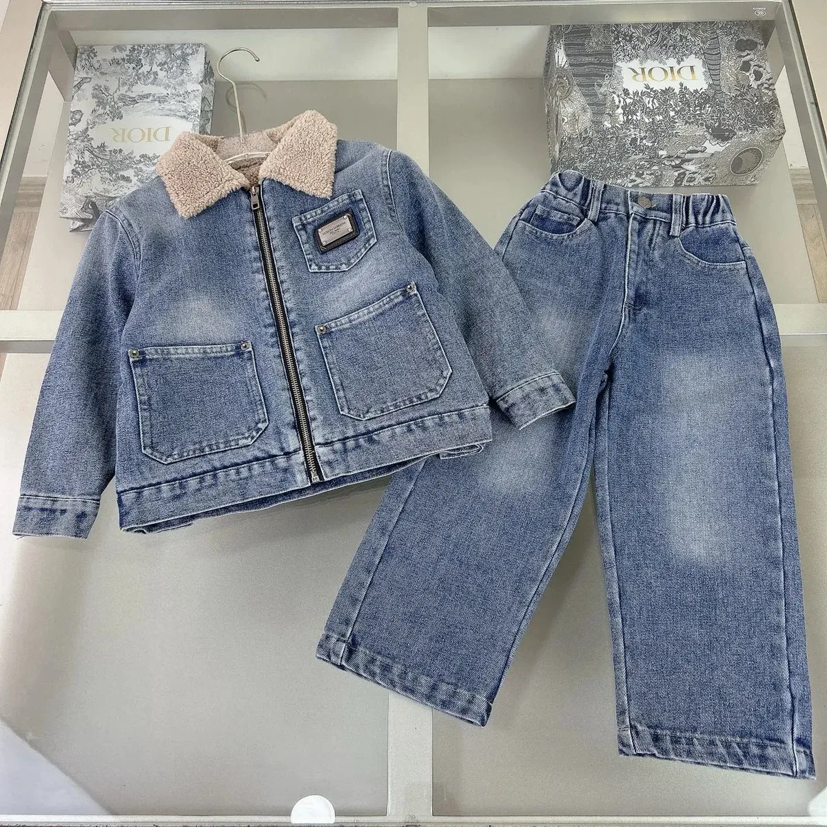 Dior Dior Light Blue Denim Co-ord Set Blue