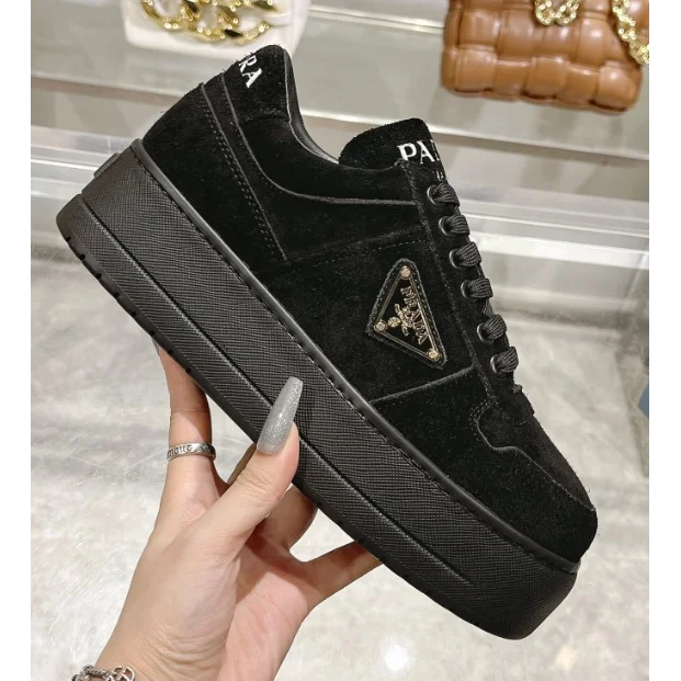 Prada Prada Runners Black Suede Sneakers Black