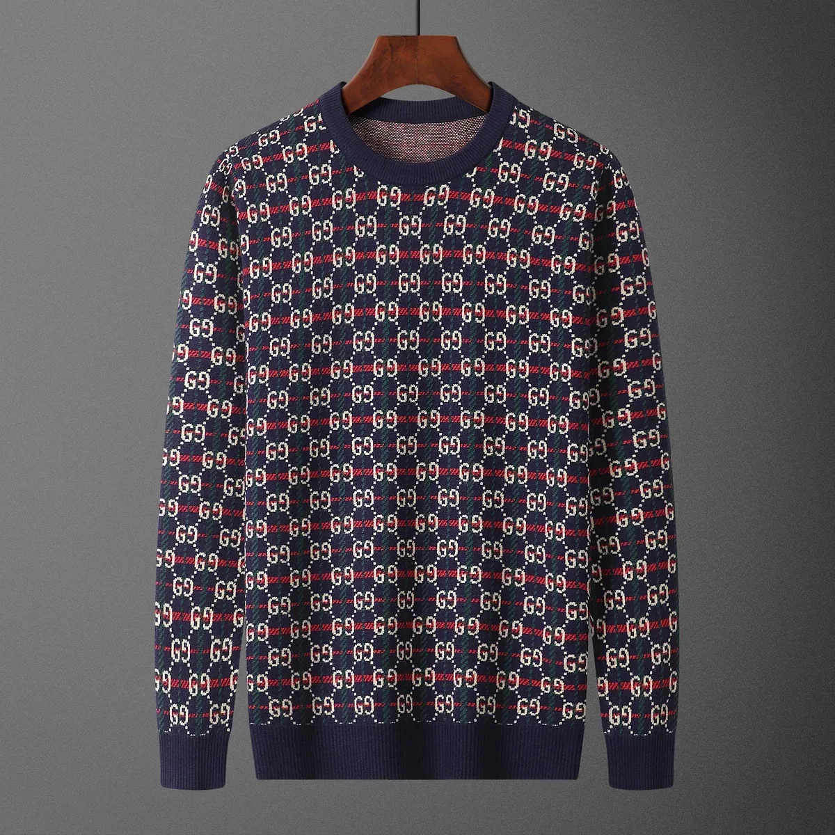 Gucci Gucci GG Supreme Navy/Red/Green Monogram Sweater Navy