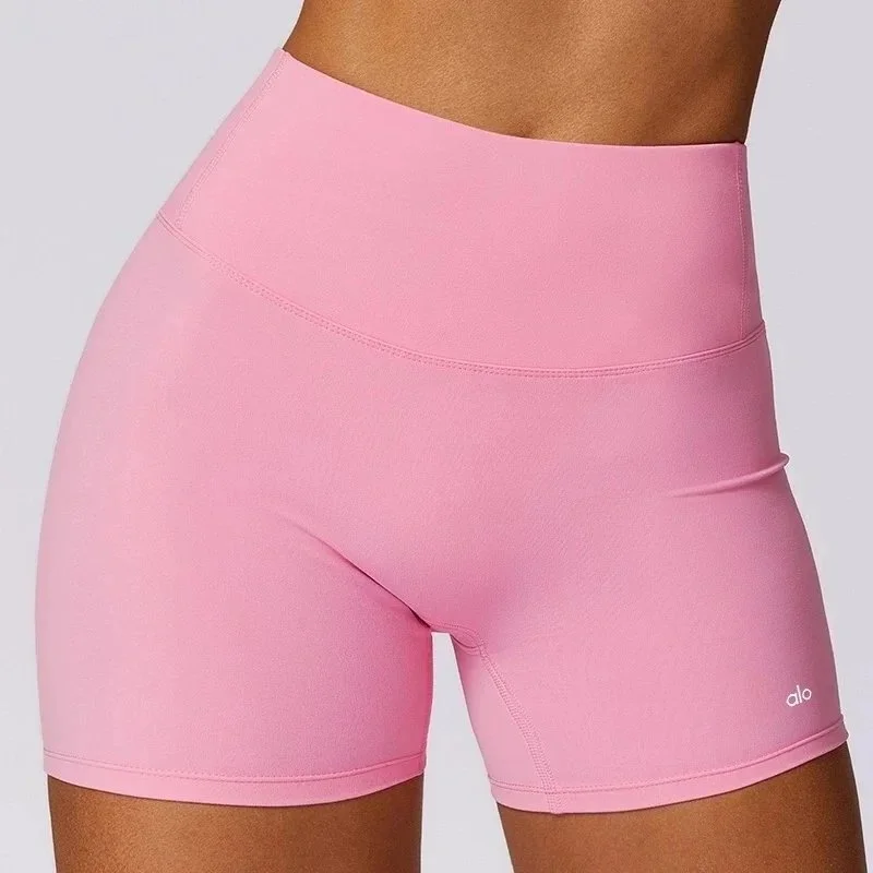 Alo Yoga Alo Pink Solid Bike Shorts Pink - 1