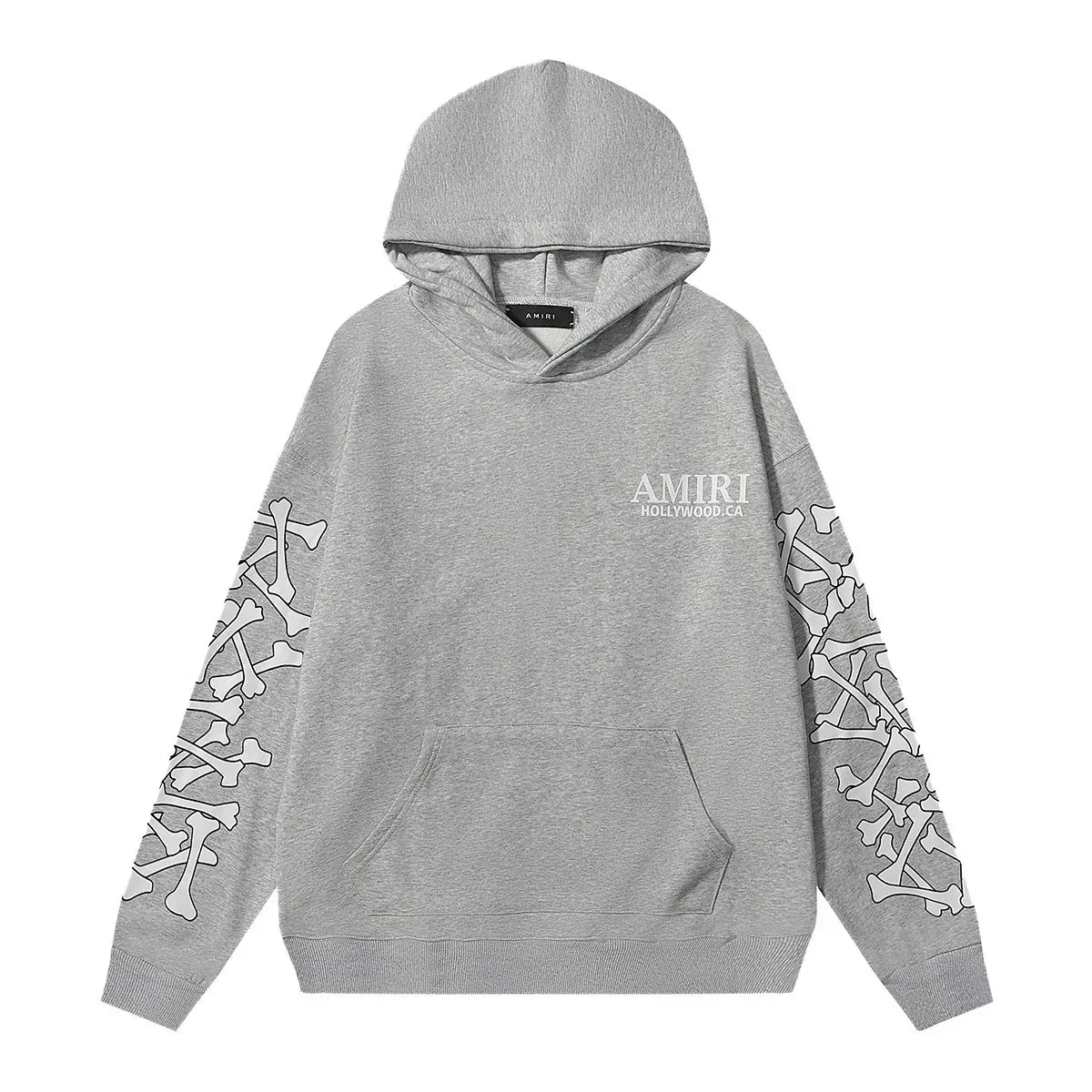 Amiri Amiri Skeleton Print Heather Grey Hoodie Grey - 1
