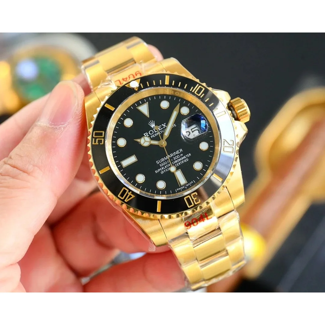 Rolex Rolex Submariner Gold Case Black Dial Steel Bracelet Watch Gold - 1
