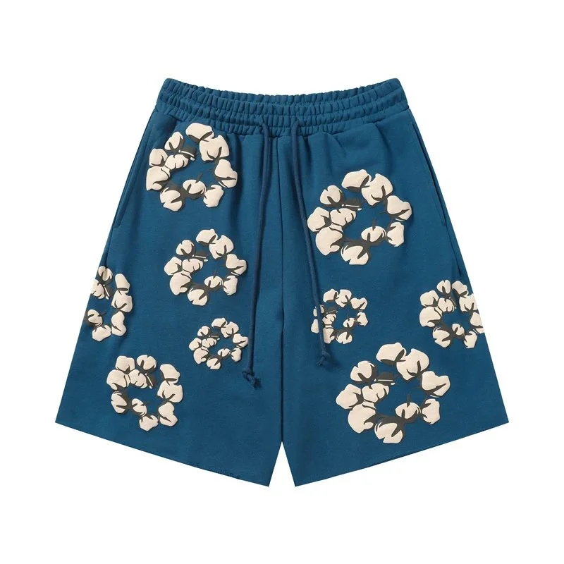 Other Cotton Flower Blue Shorts Blue - 1