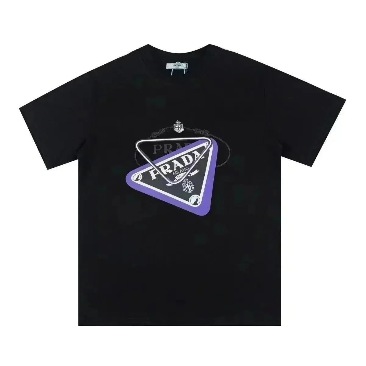 Prada Prada Triangle Logo Black/Purple T-Shirt Black