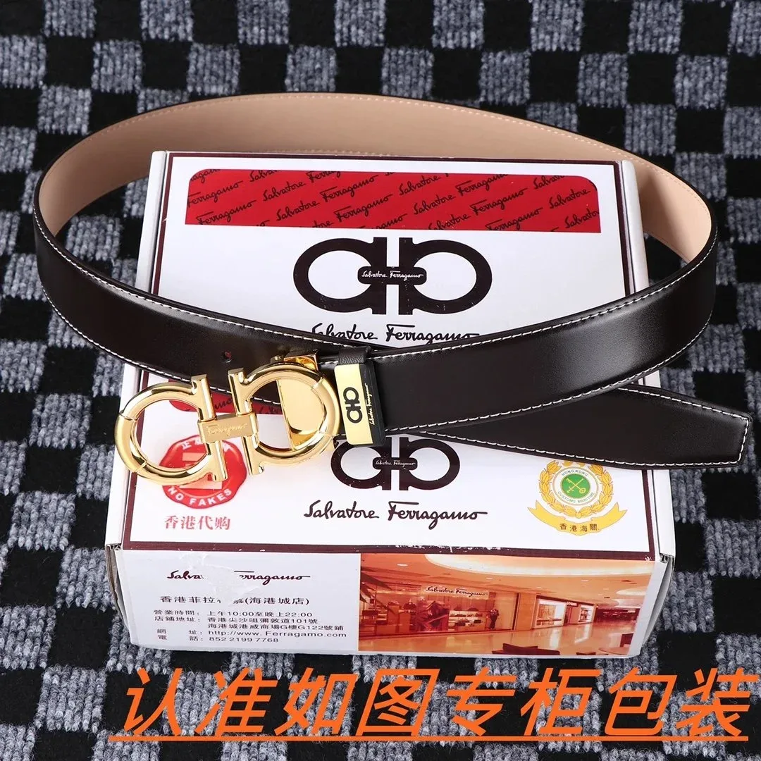 Salvatore Ferragamo Salvatore Ferragamo Gancini Belt Black Leather Black