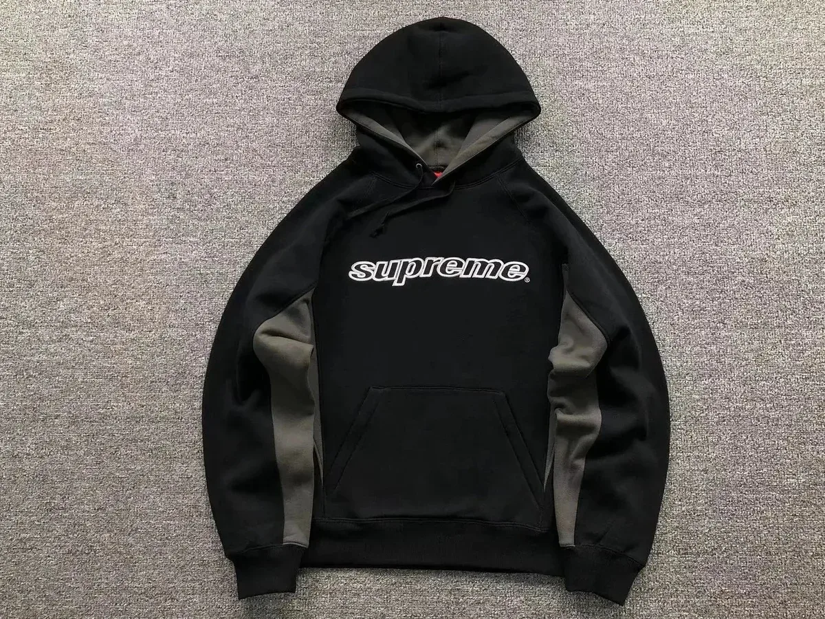Supreme Supreme Box Logo Black/Gray Split Color Hoodie Black - 1