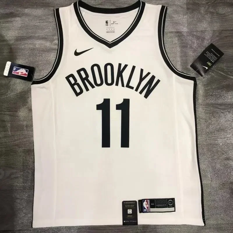 Nike Nike Brooklyn Nets #11 Jersey White/Black Basketball Top White