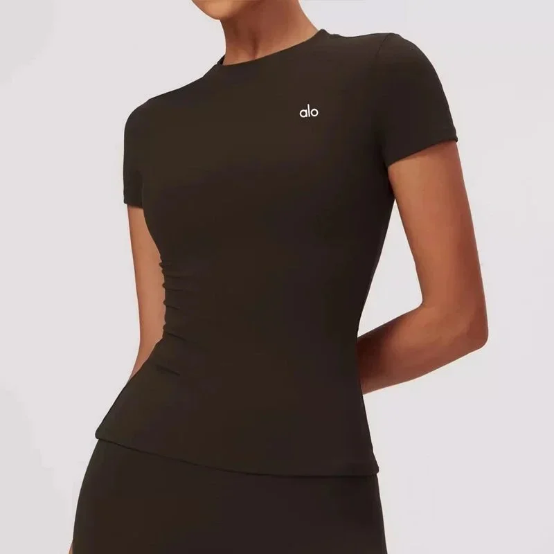 Alo Yoga Alo Black Coffee T-Shirts Black - 1
