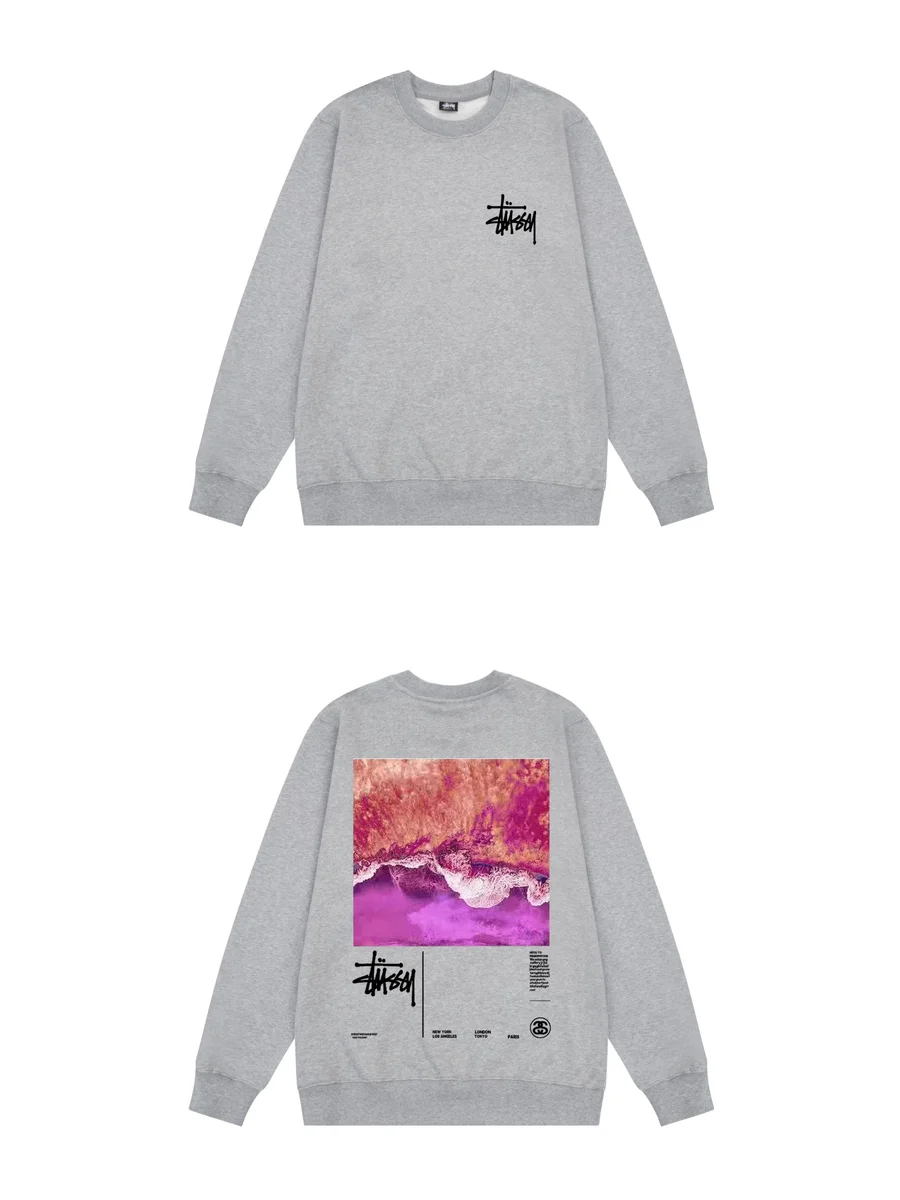 Stussy Stussy Stüssy Graphic Crewneck Sweatshirt Grey Grey - 1
