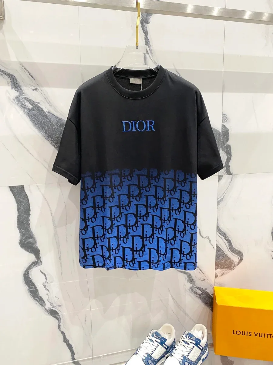 Dior Dior Dior Oblique Black/Blue Gradient T-Shirt Black