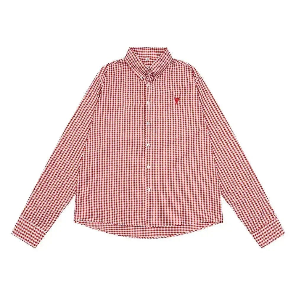 Ami Paris AMI Paris Ami de Coeur Pink Checkered Shirt Pink