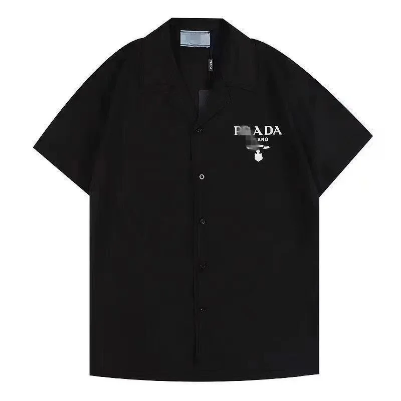 Prada Prada Black Logo Print Short Sleeve Shirt Black - 1