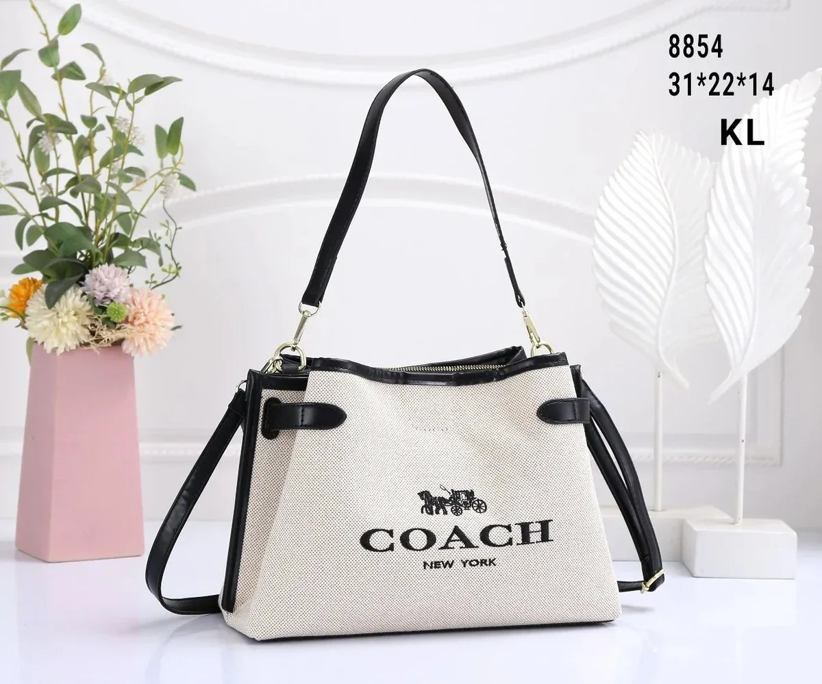Coach Coach Tabby Canvas Tote Bag Cream/Black Cream - 1