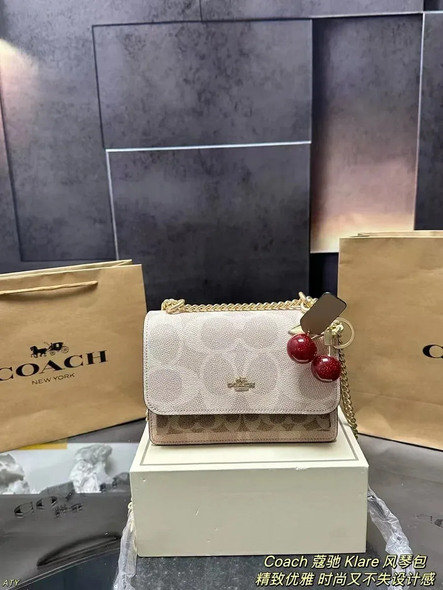 Coach Coach Klare Signature Cherry Crossbody Bag Beige - 1