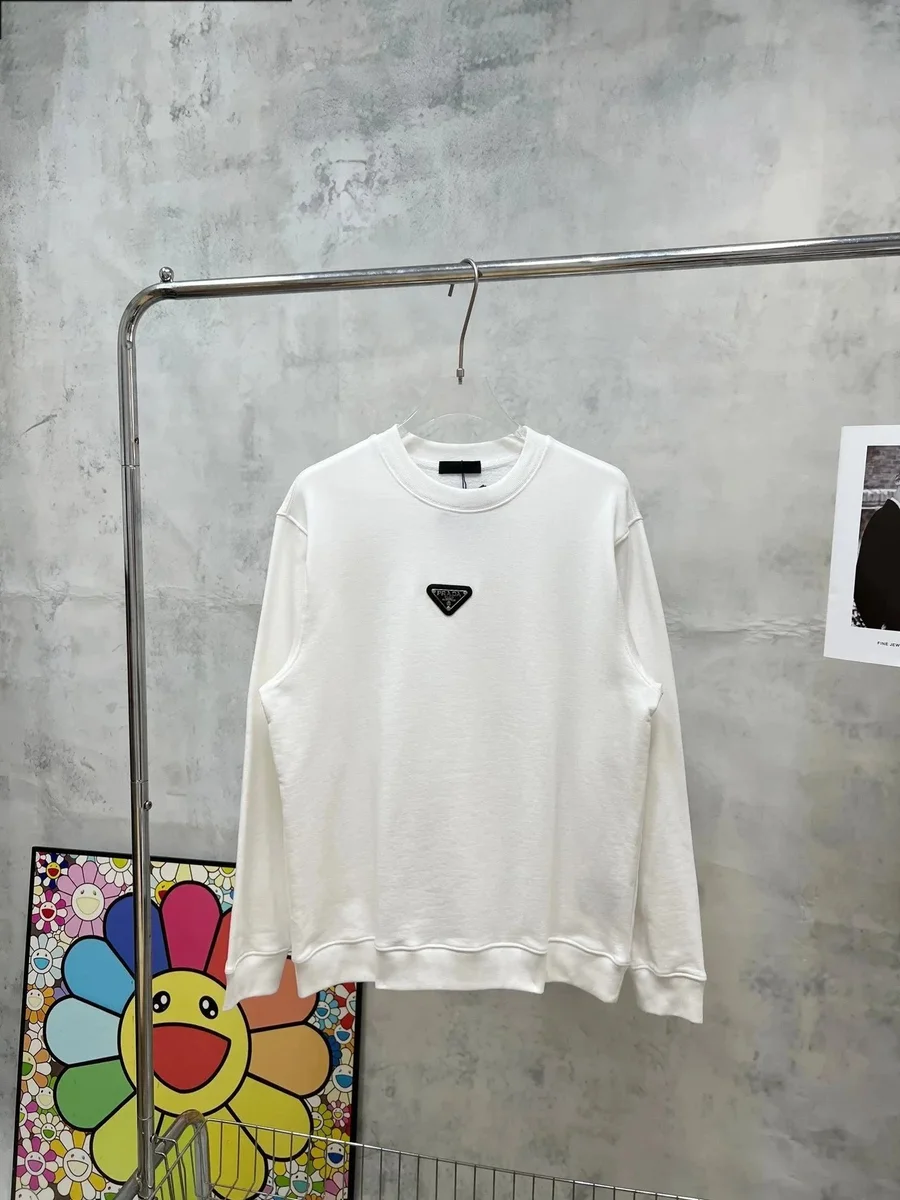 Prada Prada White Triangle Logo Sweatshirt White