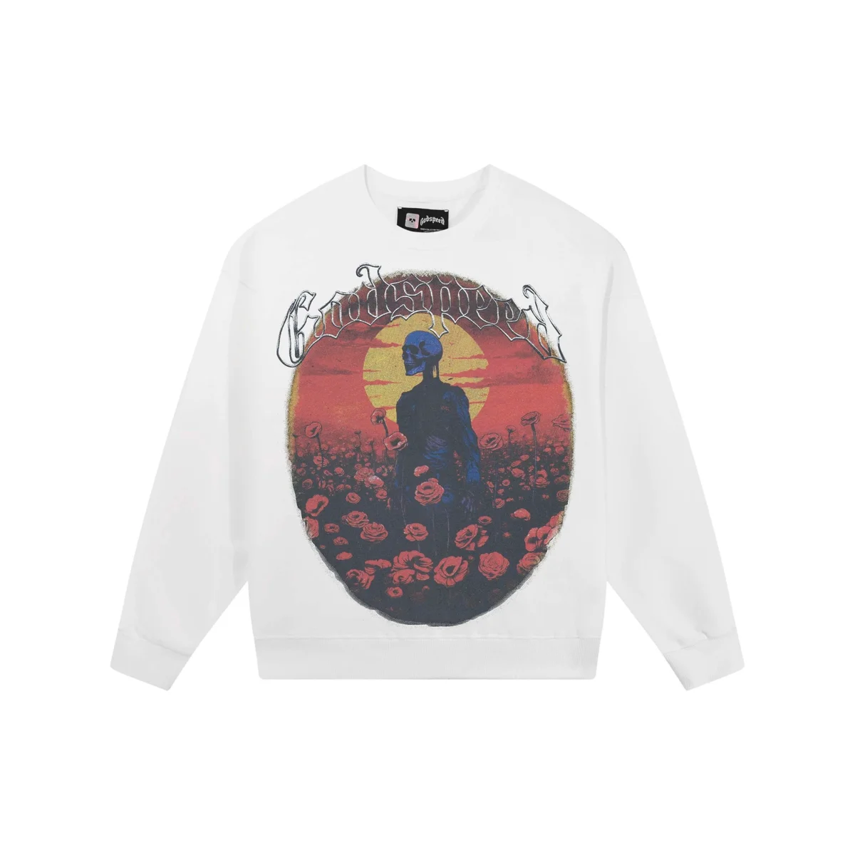 Other Godspeed White Skull & Roses Crewneck Sweatshirt White - 1