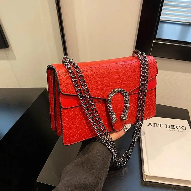 Gucci Gucci Dionysus Red Snakeskin Crossbody Bag Red