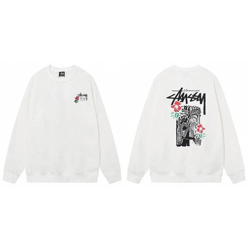 Stussy Stussy Floral Stüssy Bear Crewneck Sweatshirt White White - 1