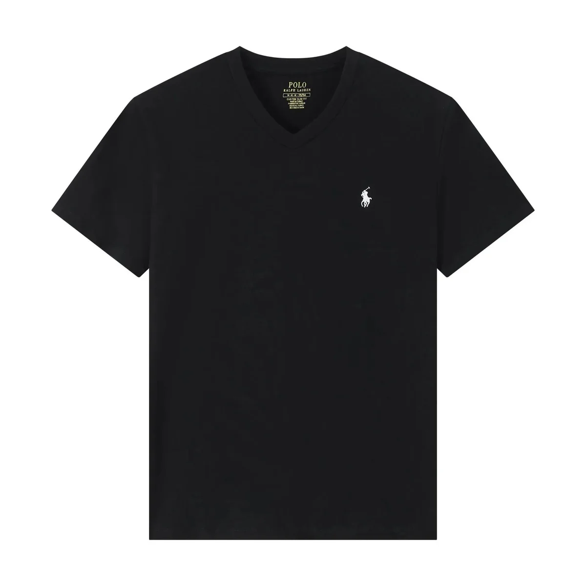 Polo Ralph Lauren Polo Ralph Lauren Classic Logo Black V-Neck T-Shirt Black - 1
