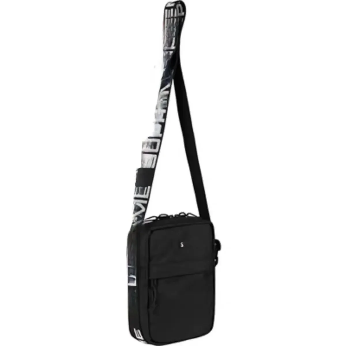 Other Black Crossbody Bag with Patterned Strap Black - 1