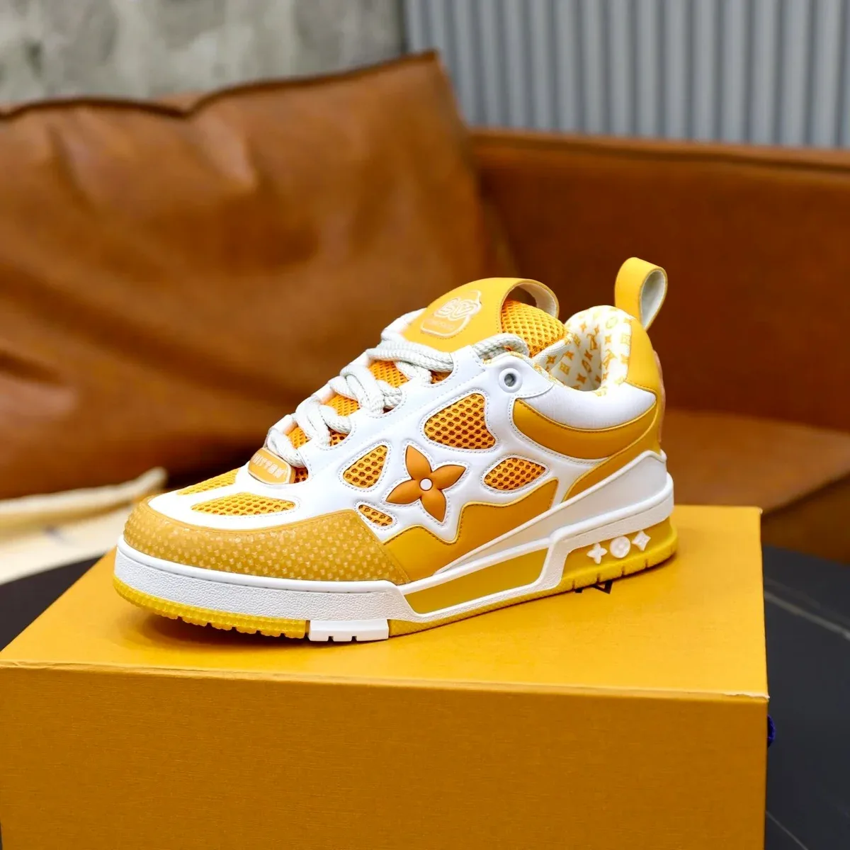 Louis Vuitton Louis Vuitton LV Trainer Yellow Mesh Sneakers Yellow