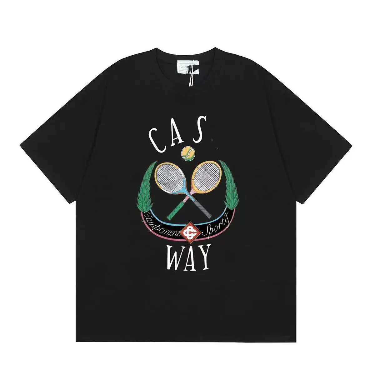 Other CAS WAY C47 Black Tennis Print T-Shirt Black - 1
