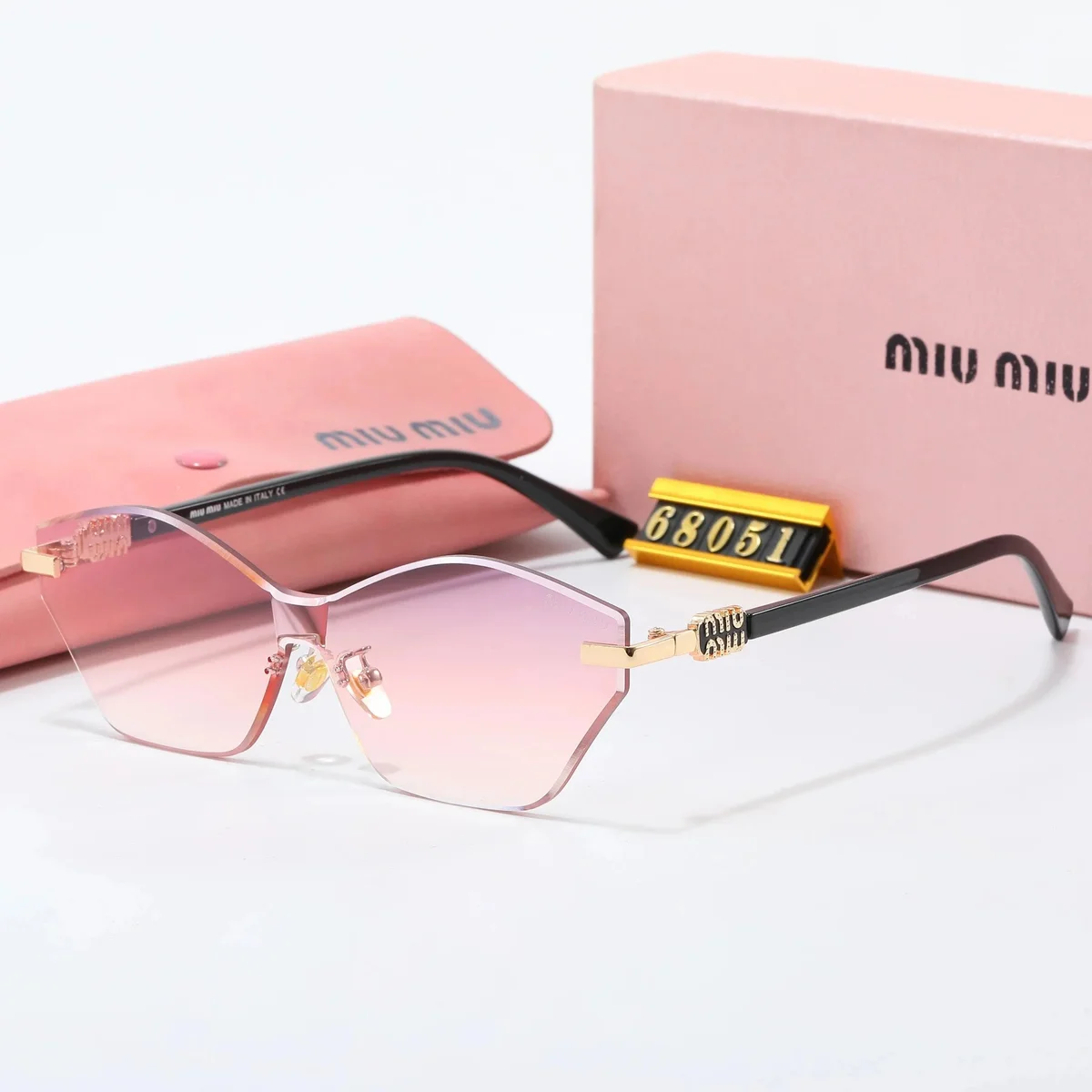 Miu Miu Miu Miu 68051 Gradient Pink Sunglasses Pink - 1