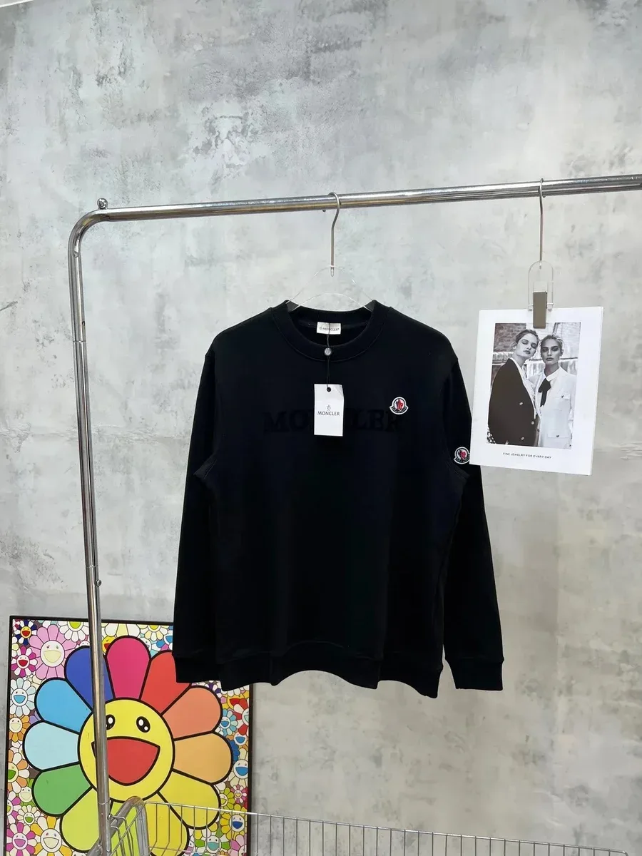 Moncler Moncler Black Logo Embroidered Sweatshirt Black