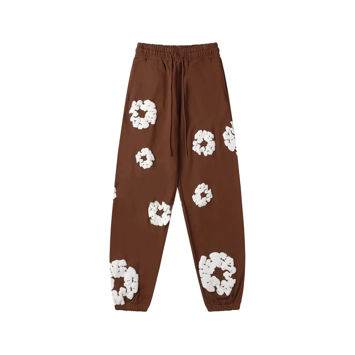 Other Brown with White 3D Floral Sweatpants Brown