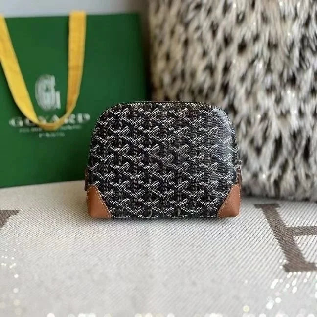 Goyard Goyard YARD Black & Brown Leather Pouch Brown - 1