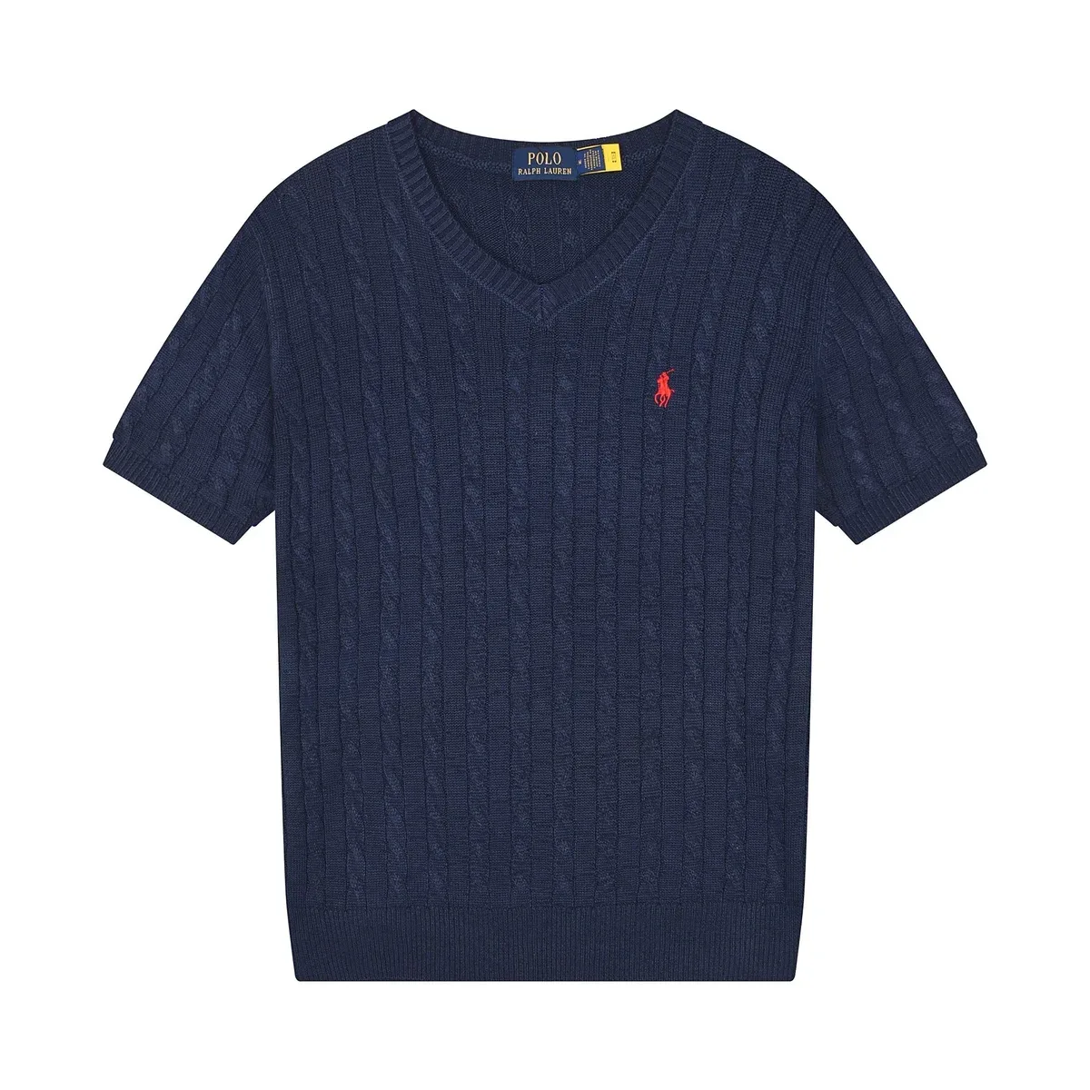 Polo Ralph Lauren Polo Ralph Lauren Navy Cable Knit V-Neck Sweater Navy - 1