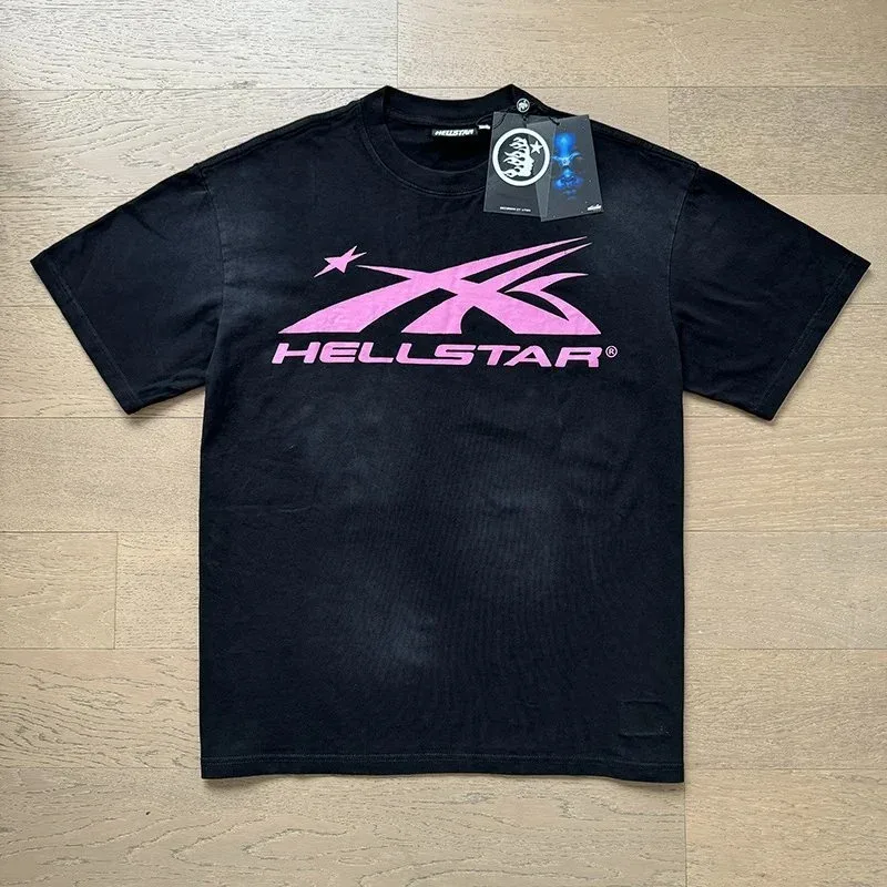 Hellstar Hellstar Black Pink Logo T-Shirt Black - 1