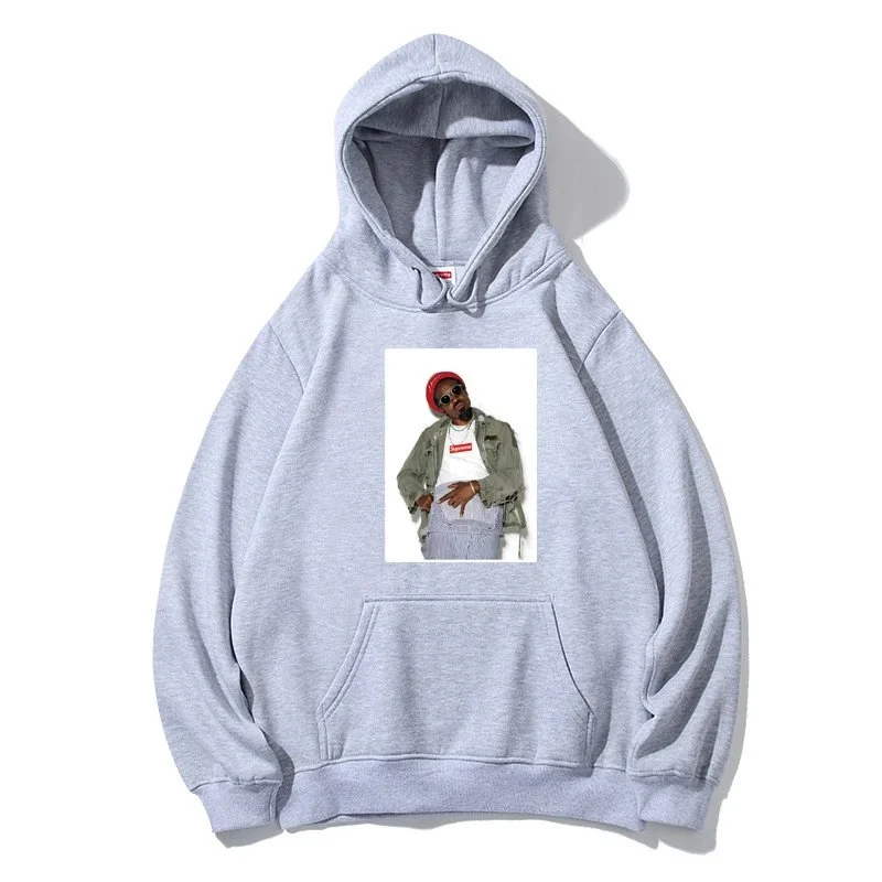 Other Black Celebrity Print Heather Grey Hoodie Grey - 1