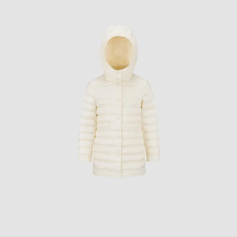 Other Unisex Off-White C/O Virgil Abloh Hooded Puffer Jacket in Ivory White - 1