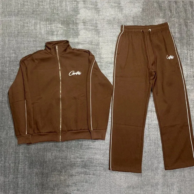 Other Brown Tracksuit Set with White Piping Brown - 1