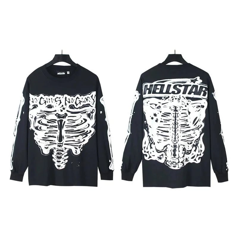 Hellstar Hellstar Studios Skeleton Black Long-Sleeve T-Shirt Black - 1