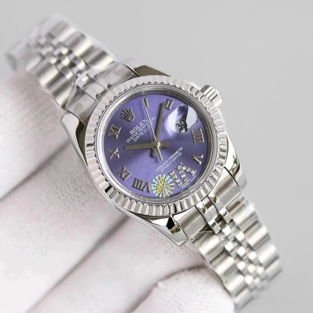 Rolex Rolex Datejust Purple Dial Silver Bracelet Watch Purple - 1
