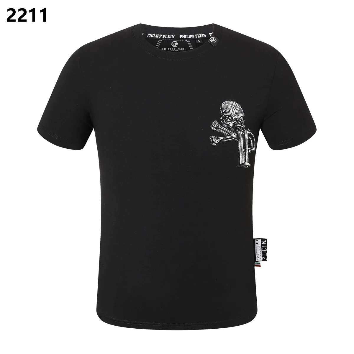 Philipp Plein Philipp Plein Skull Crystal Skull Black T-Shirt Black - 1