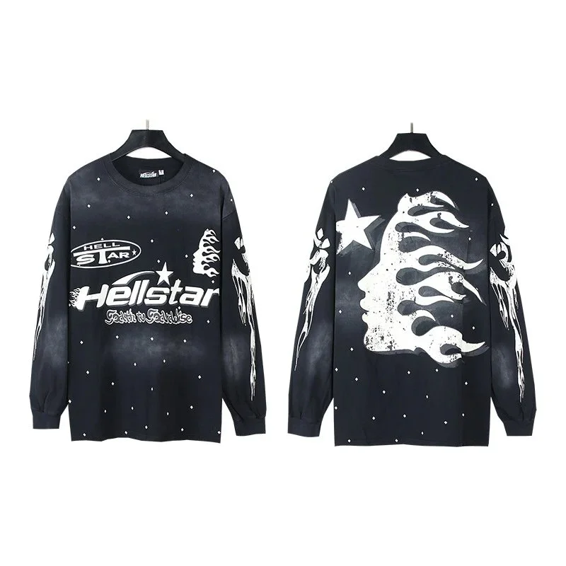Hellstar Hellstar Black/White Graphic Long Sleeve T-Shirt Black - 1