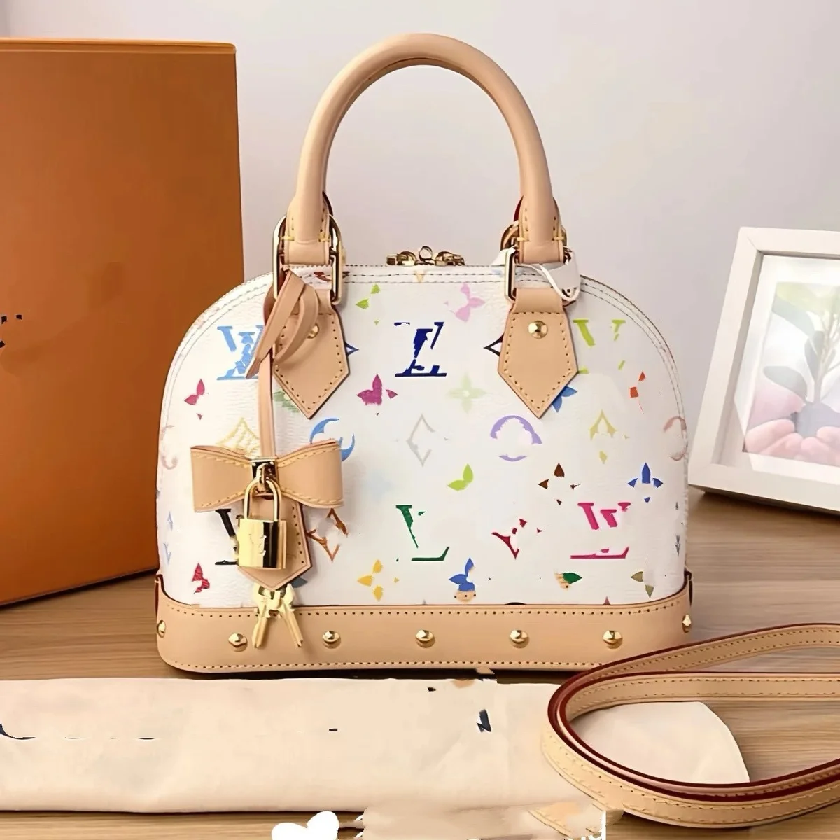 Louis Vuitton Louis Vuitton Speedy Multicolor Monogram Handbag White
